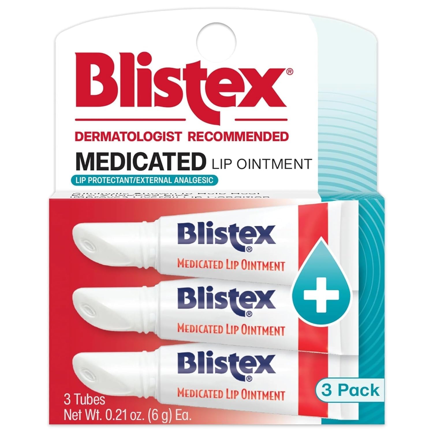 Blistex Medicated Lip Ointment, 0.21 Ounce Tube, Relieves Cold Sores & Helps Heal Dry Chapped Lips, Pain Relief from Lip Sores & Blisters, Healing Ointment, 1 Pack